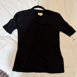 ☀️🌴Nation LTD Black Ribbed Short-Sleeve Tee